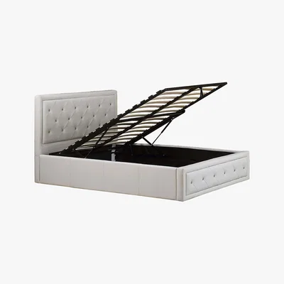 Dunelm Hollywood Faux Leather Ottoman Bed White