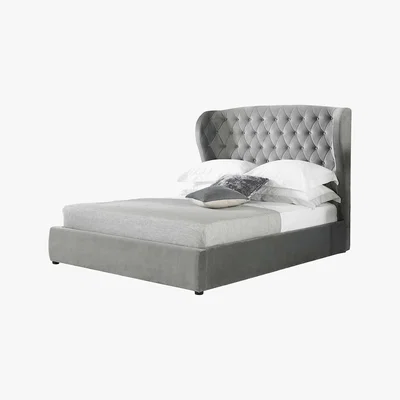 Dunelm Amalfi Grey Fabric Bed Frame Grey