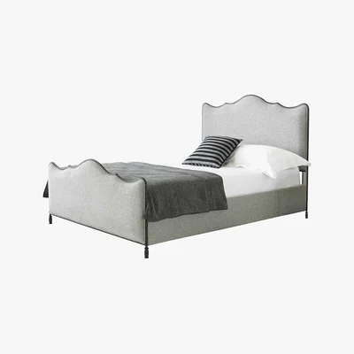 Dunelm Cameo Fabric Bed Frame Light Grey