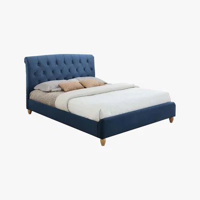 Dunelm Brompton Fabric Bed Frame Blue