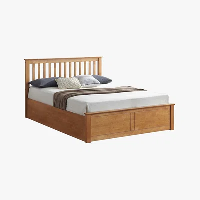 Dunelm Malmo Wooden Ottoman Bed - Oak Brown