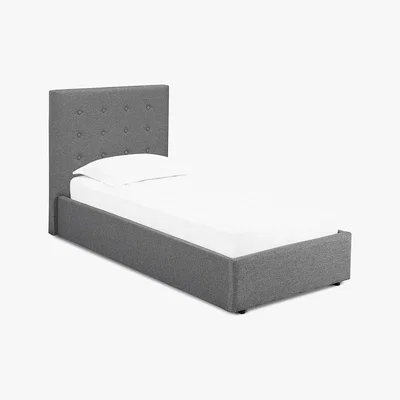 Dunelm Lucca Grey Upholstered Bed Frame Grey