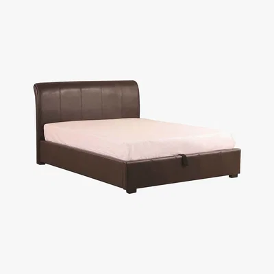 Dunelm Rimini Faux Leather Ottoman Bed Frame Brown