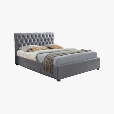 Dunelm Marlow Velvet Storage Bed Frame Grey