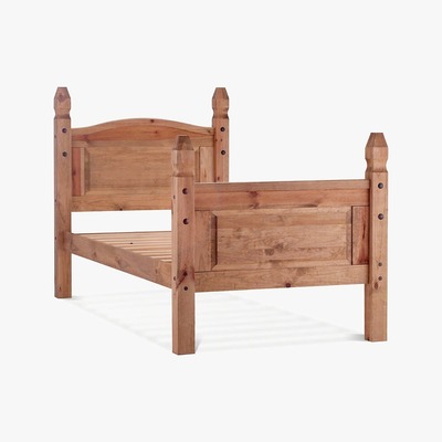 Dunelm Corona Mexican High Foot End Bed Frame Natural