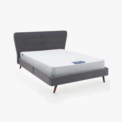 Dunelm Mid Century Upholstered Bed - Light Grey Light Grey