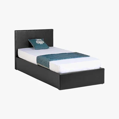 Dunelm Waverley Black Faux Leather Storage Bedstead Black