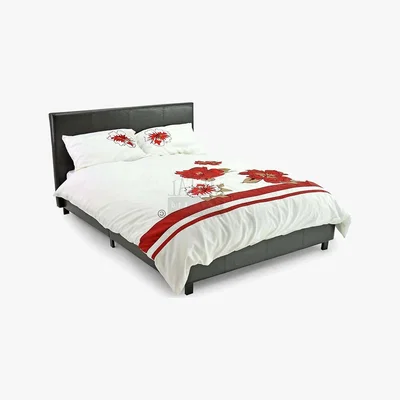Dunelm New York Brown Faux Leather Bed Frame Brown/Black