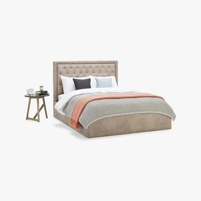 Dunelm Rhea Upholstered Ottoman Bed Pink