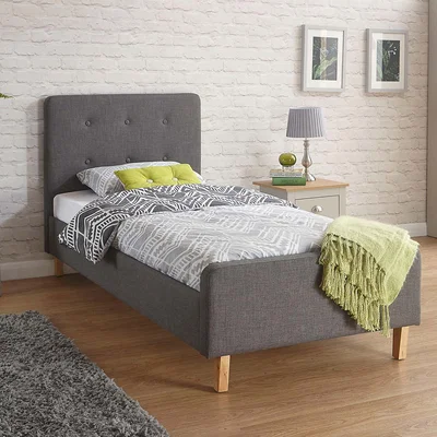 Dunelm Ashbourne Fabric Bed Frame Grey