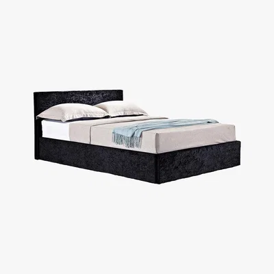 Dunelm Berlin Crushed Velvet Ottoman Bed Black