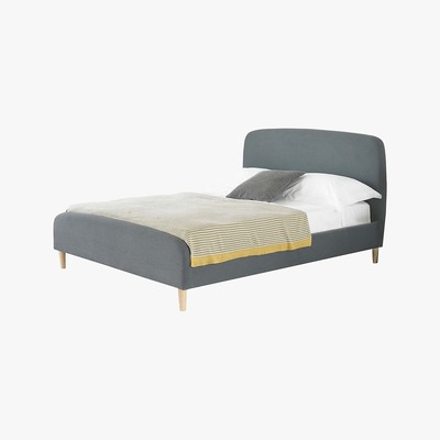 Dunelm Barci Dark Grey Fabric Bed Frame Charcoal