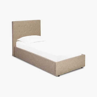 Dunelm Lucca Beige Upholstered Ottoman Bed Beige