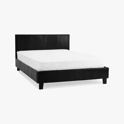 Dunelm Dorset Black Faux Leather Bed Frame Black