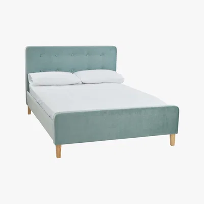 Dunelm Pierre Velvet Bed Frame Blue