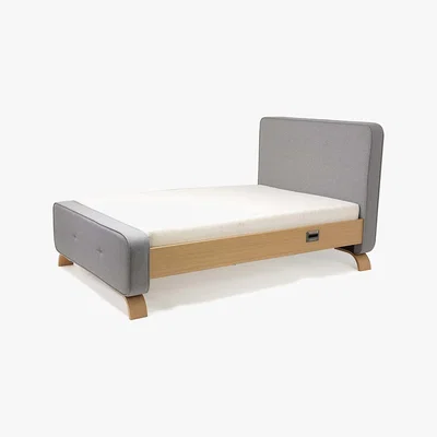Dunelm Sove Smart Bed Frame Grey and Brown