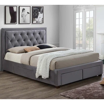 Dunelm Woodbury Fabric Bed Frame Grey