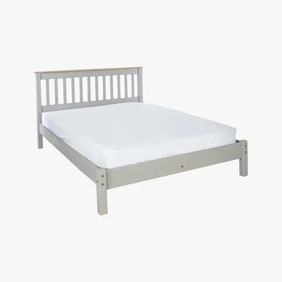 Dunelm Corona Grey Slatted Low End Bed Frame Grey
