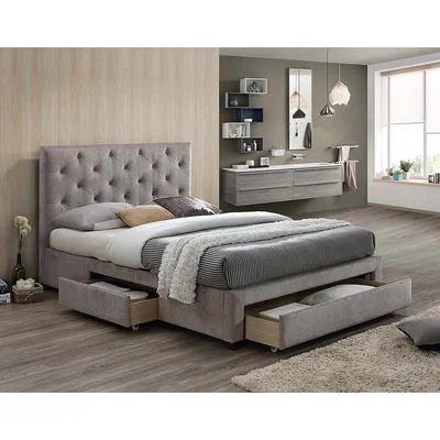 Dunelm Monet Mink Fabric Bed Frame Mink (Brown)