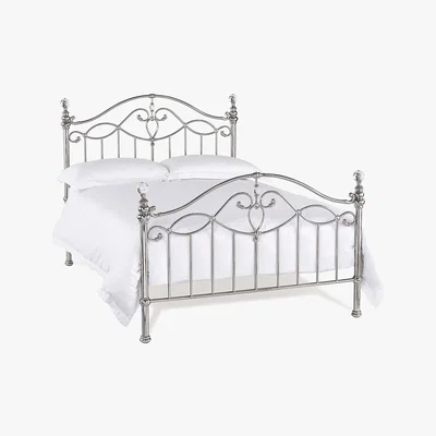 Dunelm Catalina Shiny Nickel Bedstead Silver