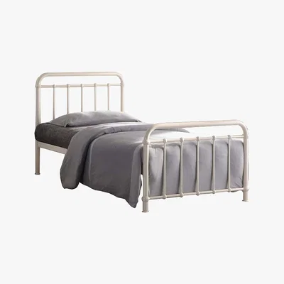 Dunelm Time Living Black Miami Metal Bed Frame Cream