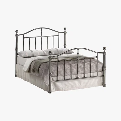 Dunelm Winchester Black Nickel Plated Metal Bed Frame Silver