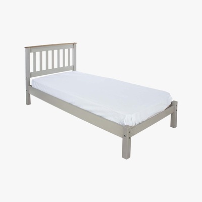 Dunelm Corona Grey Slatted Low End Bed Frame Grey