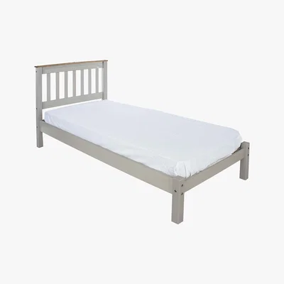 Dunelm Corona Grey Slatted Low End Bed Frame Grey