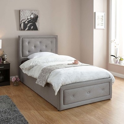 Dunelm Hollywood Fabric Ottoman Bed Grey