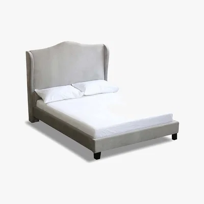 Dunelm Chateaux Velvet Bed Frame - Silver Silver