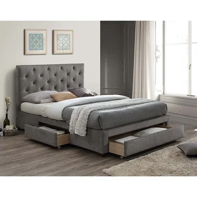 Dunelm Monet Grey Fabric Bed Frame Grey