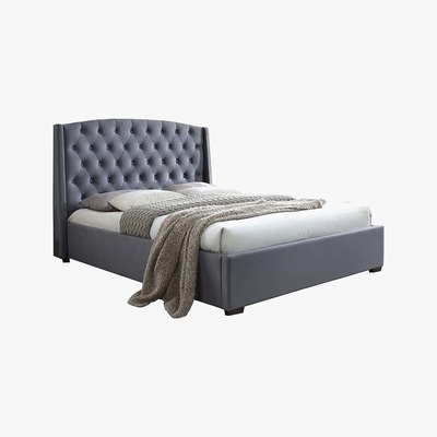 Dunelm Balmoral Velvet Bed Frame Grey