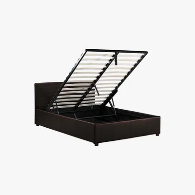 Dunelm Toronto Brown Faux Leather Ottoman Bedstead Brown