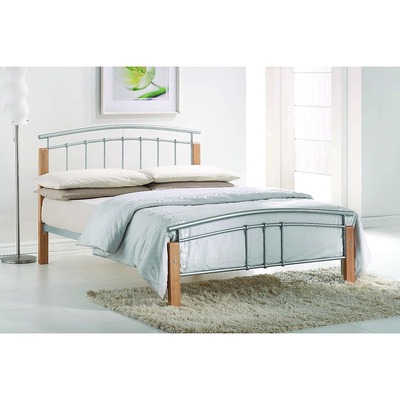 Dunelm Tetras Silver and Beech Bedstead Silver