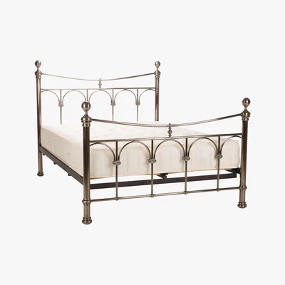 Dunelm Limelight Gamma Nickel Bed Frame Brown