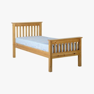 Dunelm Monaco Waxed Wooden Bedstead Brown