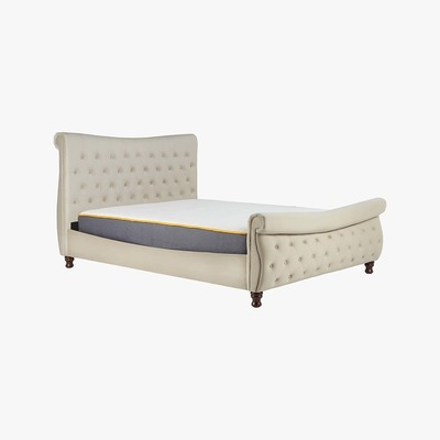 Dunelm Copenhagen Fabric Bed Frame Warm Stone