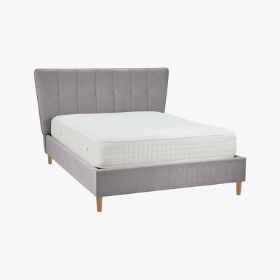 Dunelm Isla Velvet Bed Frame - Light Grey Light Grey Isla