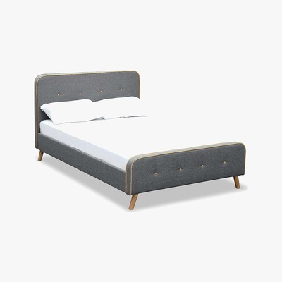 Dunelm Loft Linen Bed Frame Grey