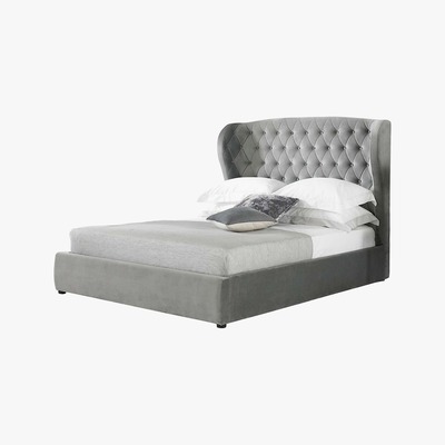 Dunelm Amalfi Grey Fabric Bed Frame Grey