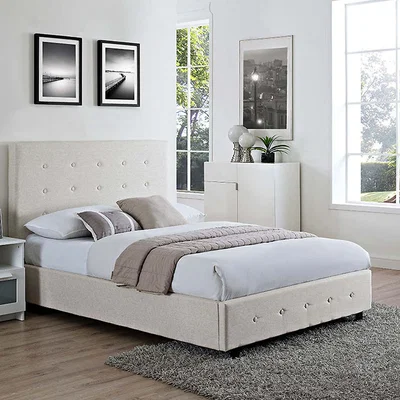Dunelm Chanel Cream Fabric Bedstead Cream
