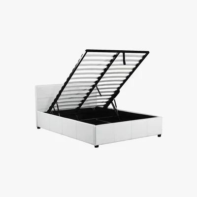 Dunelm Toronto Cream Faux Leather Ottoman Bedstead White