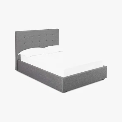 Dunelm Lucca Grey Upholstered Bed Frame Grey