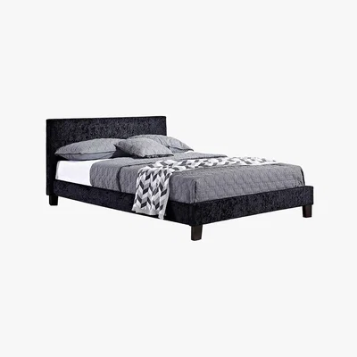 Dunelm Berlin Crushed Velvet Bed Frame Black
