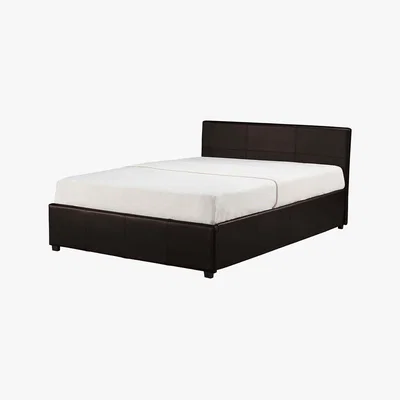 Dunelm Toronto Black Faux Leather Ottoman Bedstead Black