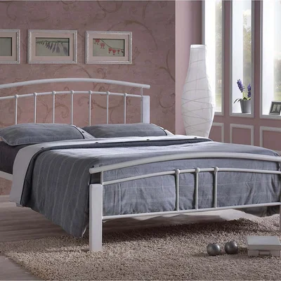 Dunelm Tetras Silver and White Bedstead Silver/White