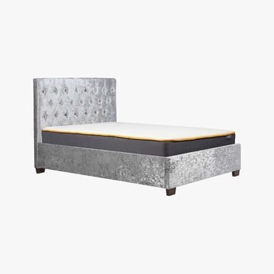 Dunelm Cologne Crushed Velvet Bed Frame Grey