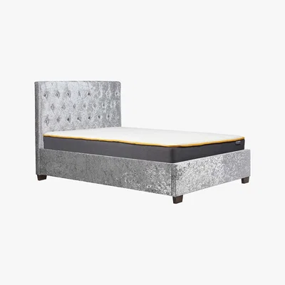Dunelm Cologne Crushed Velvet Bed Frame Grey