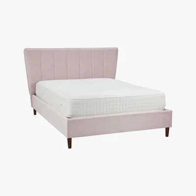 Dunelm Isla Velvet Bed Frame - Blush Blush