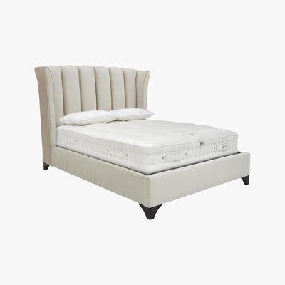Furniture Village Ariel Velvet Bed Frame - Double - Beige - By Furniture Village